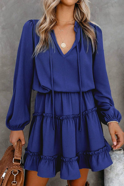 2024 Autumn Solid Color Thin Jumpsuit Skirt Fashion Slim Looking Temperament Commute Pullover Loose Knee - Length Dress Women - Kaiju Mafia