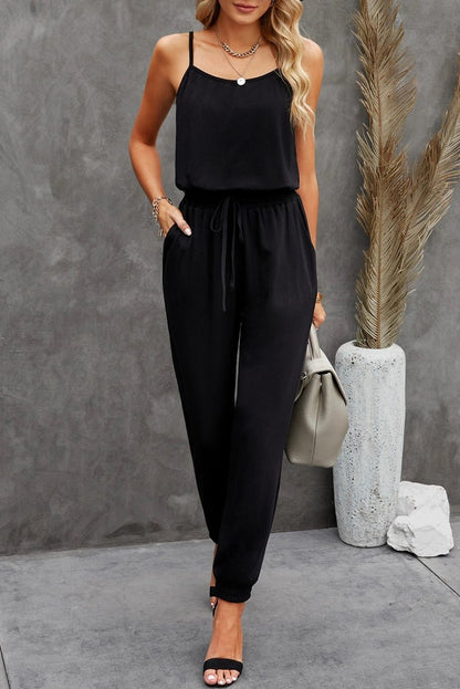 Elastic Waist Fashion Fashion Black Silm Ankle Strap - Kaiju Mafia