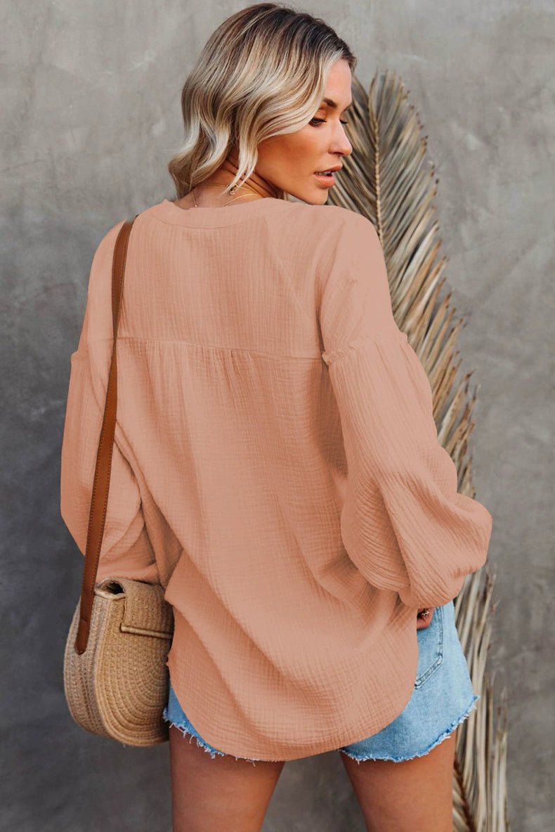 Fall New Arrival Pure Color Long Sleeves T-Shirt Female 2024 Special - Interest Design Casual Loose Plus Size Bottoming Shirt Tops V Neck Tide - Kaiju Mafia