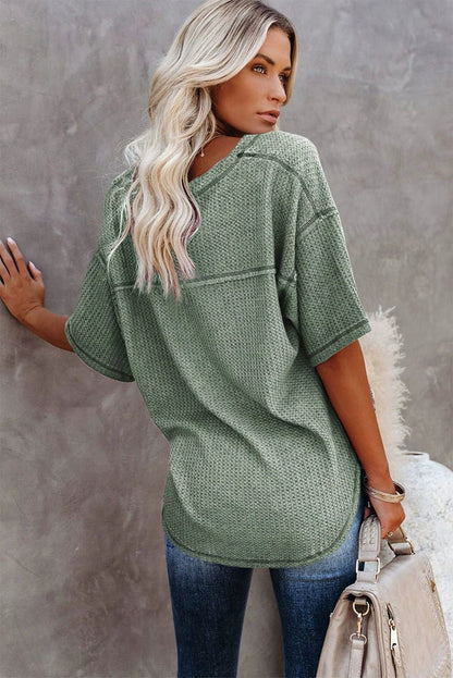 Dilamon New Arrival Pure Color Casual Half Sleeve Shirt Women&