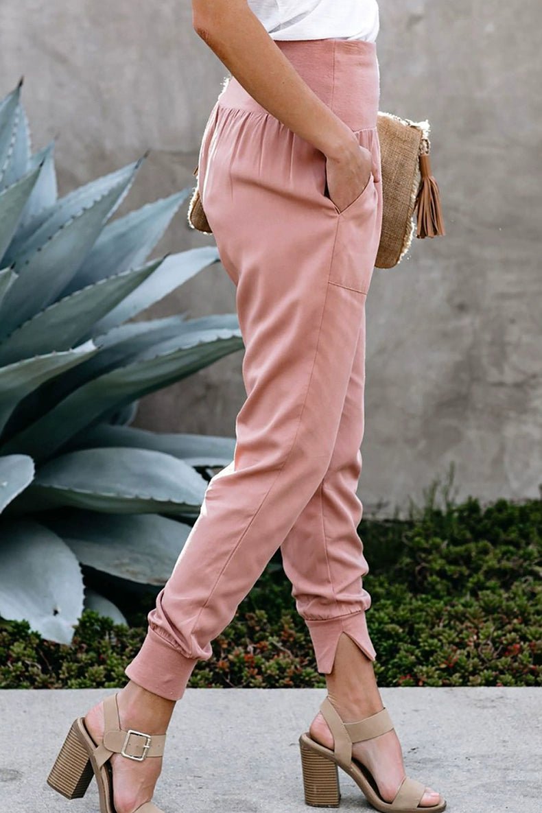 High Waist Nine Points European and American Fashion Minimalist Loose - Fit Tappered Trousers - Kaiju Mafia