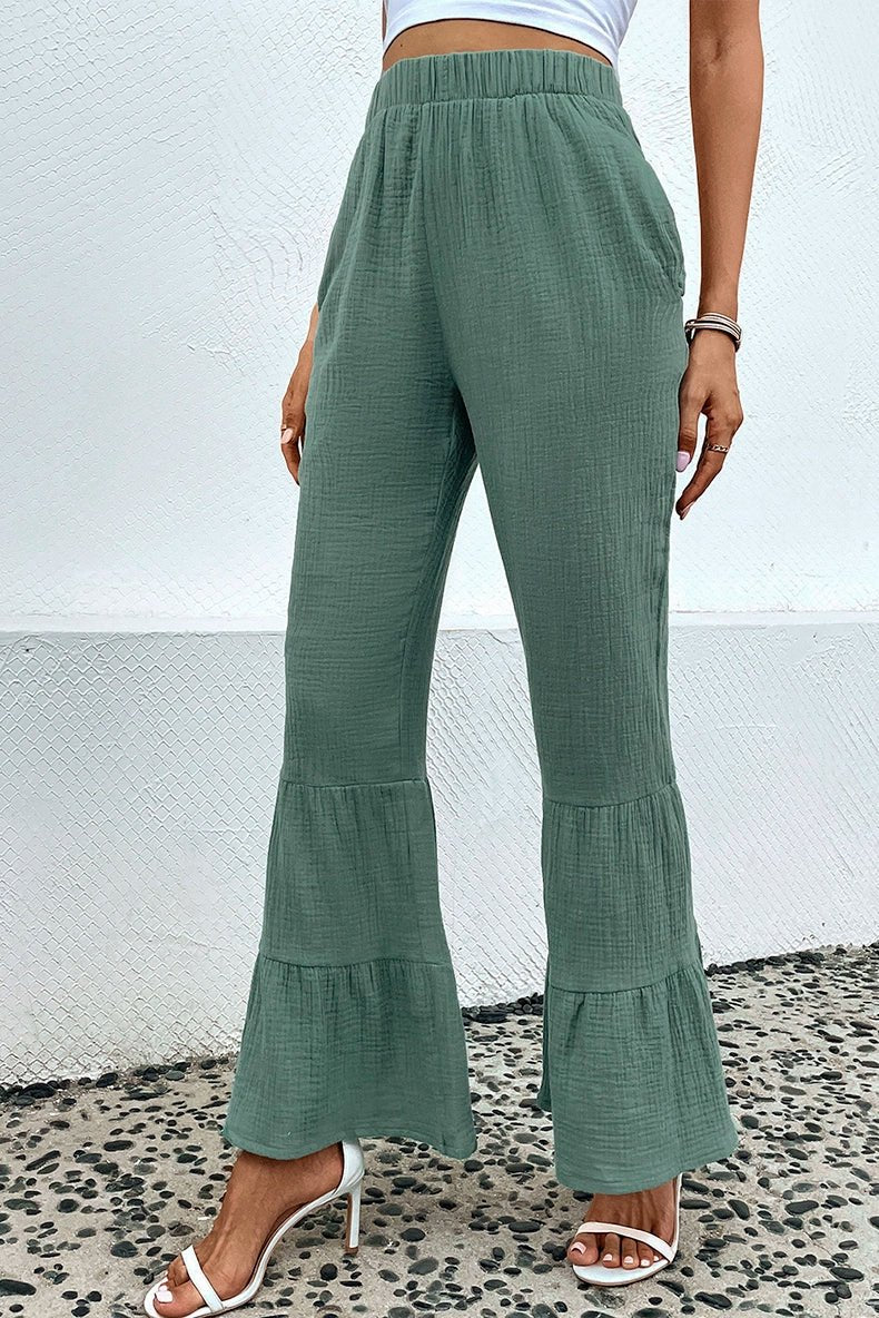 Black Fashion Fashion Ruffles Thin Women&