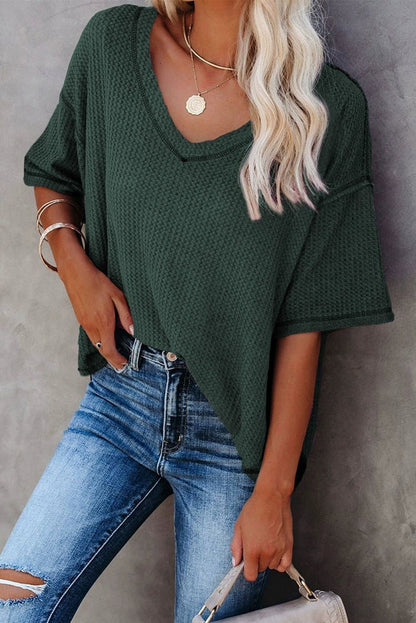 Dilamon New Arrival Pure Color Casual Half Sleeve Shirt Women&