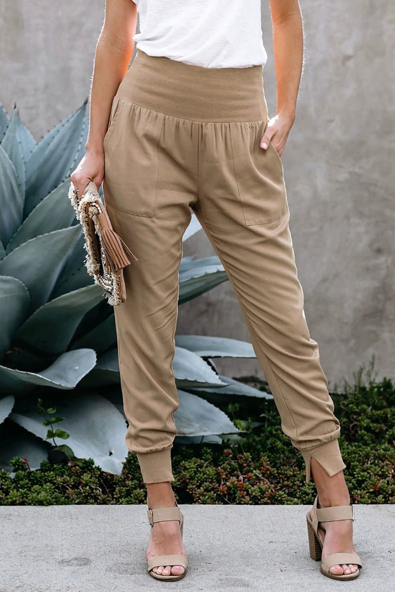 High Waist Nine Points European and American Fashion Minimalist Loose - Fit Tappered Trousers - Kaiju Mafia