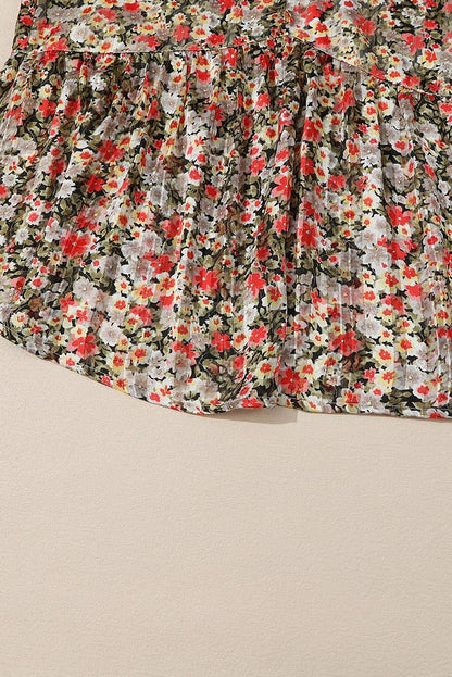 2024 Fall V Neck Floral Print Long Sleeve Pullover Shirt - Slimming Tops Women - Kaiju Mafia