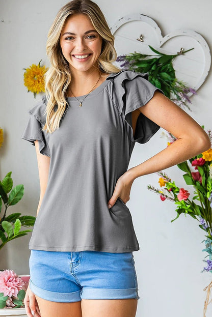Pleated Summer Silm Thin Top T-shirt with Short Sleeves - Kaiju Mafia