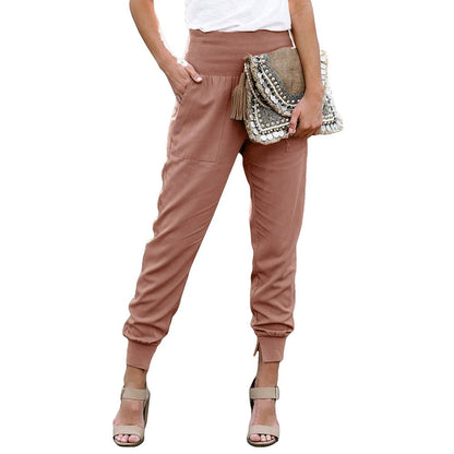 High Waist Nine Points European and American Fashion Minimalist Loose - Fit Tappered Trousers - Kaiju Mafia