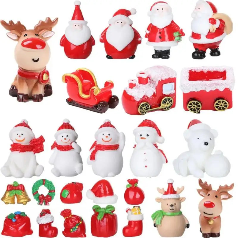 Miniature Santa Snowman Ornaments