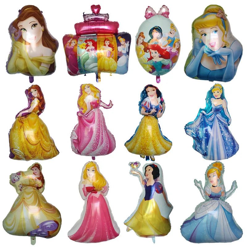Great Cinderella Snow White Bell Elsa Princess Foil Balloons Baby Shower Girl Birthday Party Decorations Kids Helium Balls Toys - Kaiju Mafia