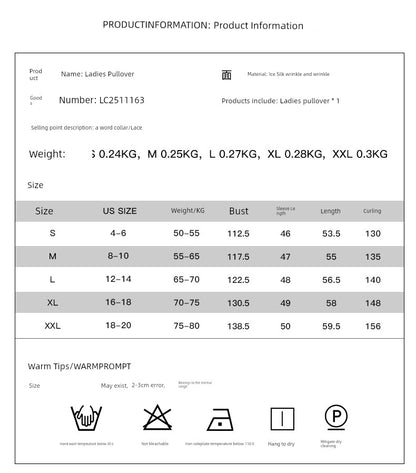 off - Shoulder off - Shoulder Collar Long Sleeves Fashion Loose Lace Shirt - Kaiju Mafia