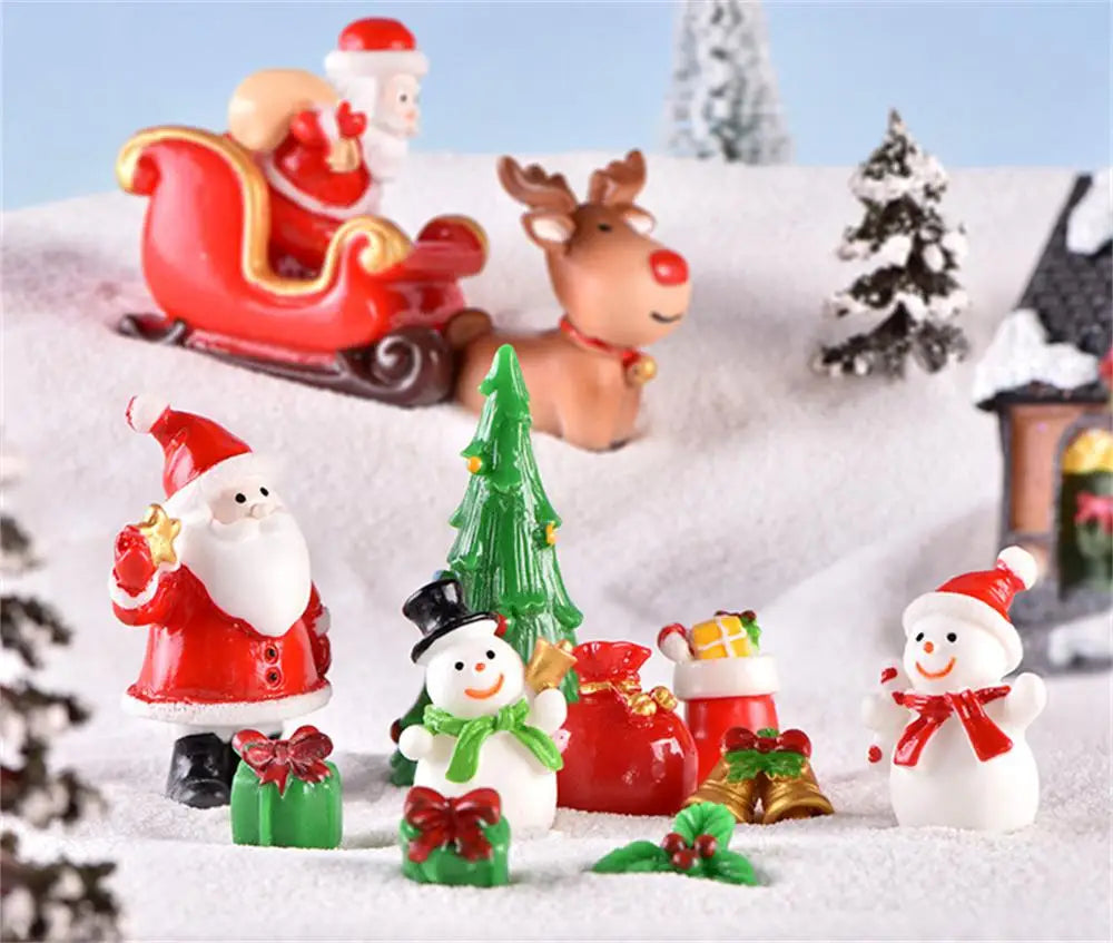 Miniature Santa Snowman Ornaments