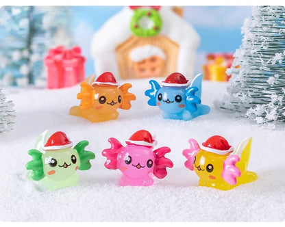 Christmas Axolotl Miniatures - Kaiju Mafia