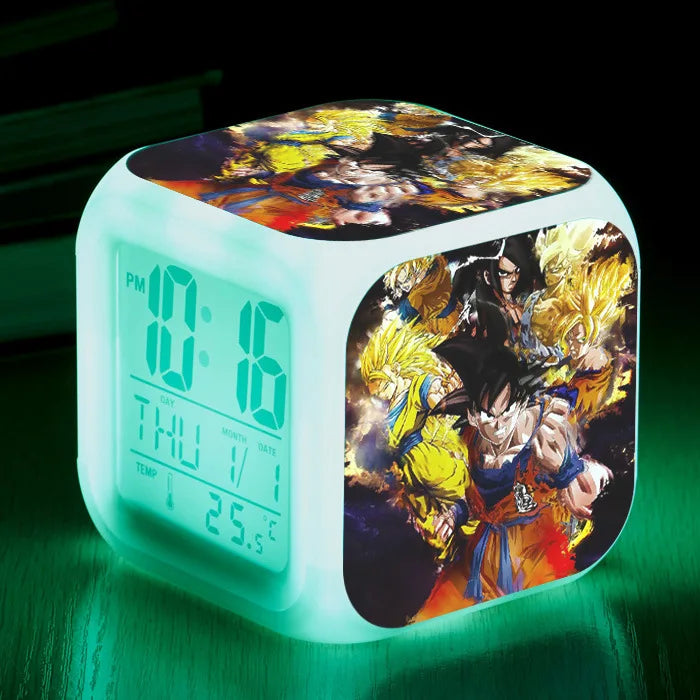 Dragon Ball LED Colorful Alarm Clock Creative Digital Electronic Clock Children&