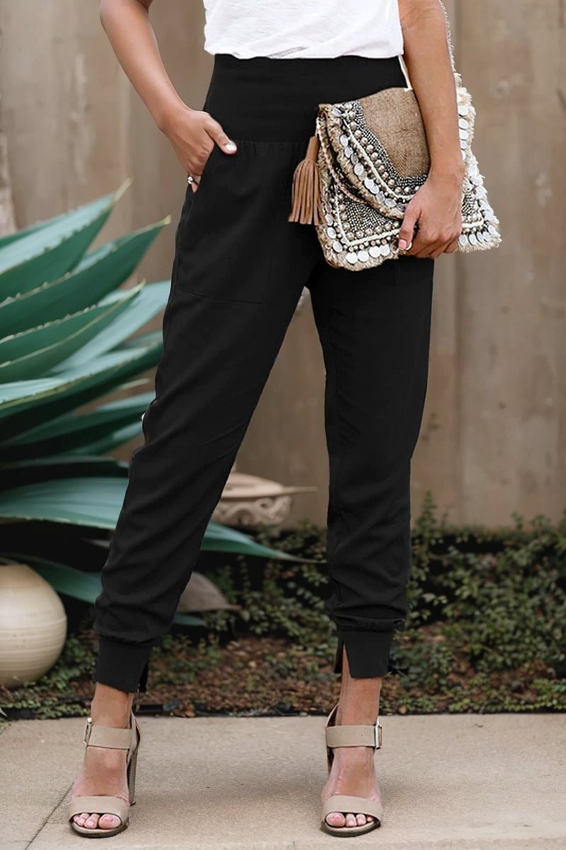 High Waist Nine Points European and American Fashion Minimalist Loose - Fit Tappered Trousers - Kaiju Mafia