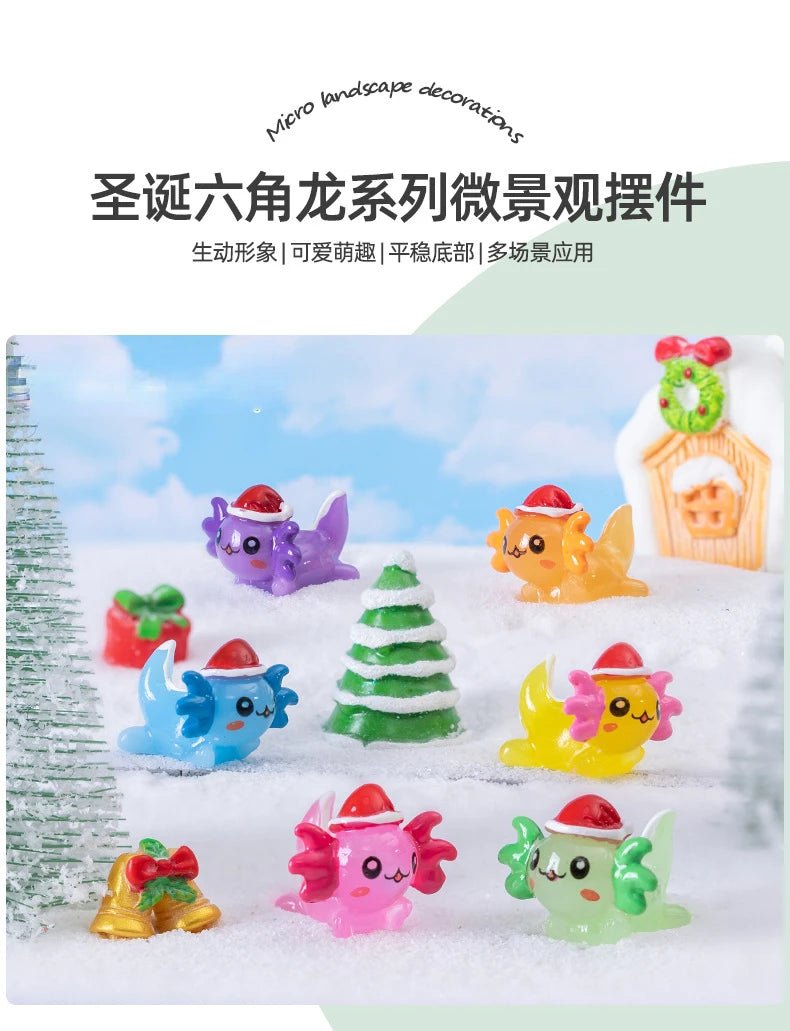 Christmas Axolotl Miniatures - Kaiju Mafia