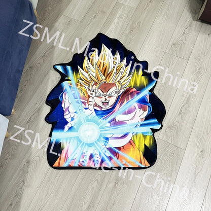 Irregular Area Rugs Anime Dragon Ball Z Goku Different Forms Custom Rug Handmade Carpet Area Rug for Home Decor