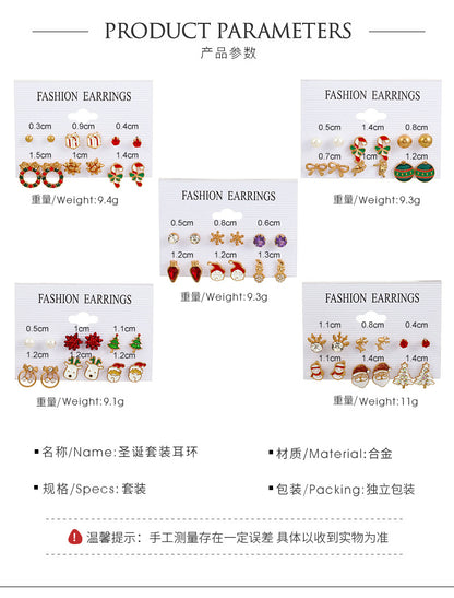 Christmas Earrings Set Women