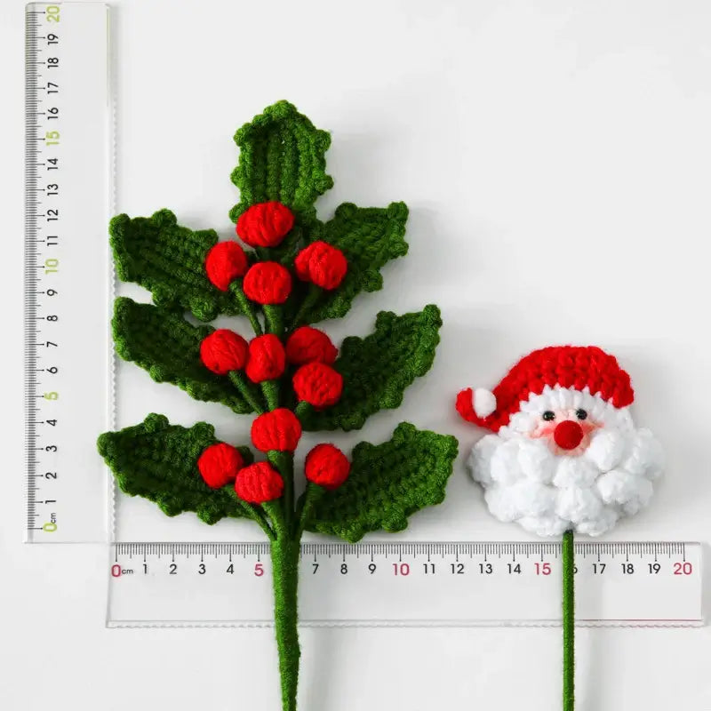 Knitted Flowers Christmas Bouquet