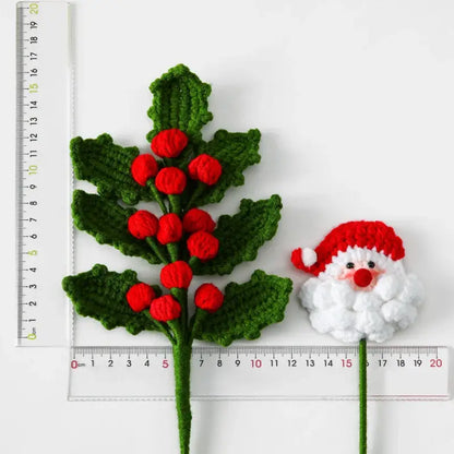 Knitted Flowers Christmas Bouquet