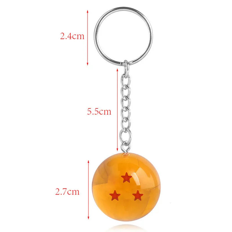 Anime Dragon 1-7 Stars Balls Keychain Charms Gokus Bead Pendant Key Chains Car Keyring Jewelry Cosplay Prop Accessories