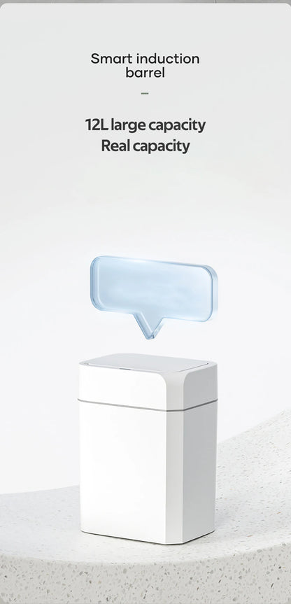 12L+16L Smart Sensor Trash Can Bathroom Anti odor Automatic Trash Bin For Toilet White Electric Wastebasket - Kaiju Mafia