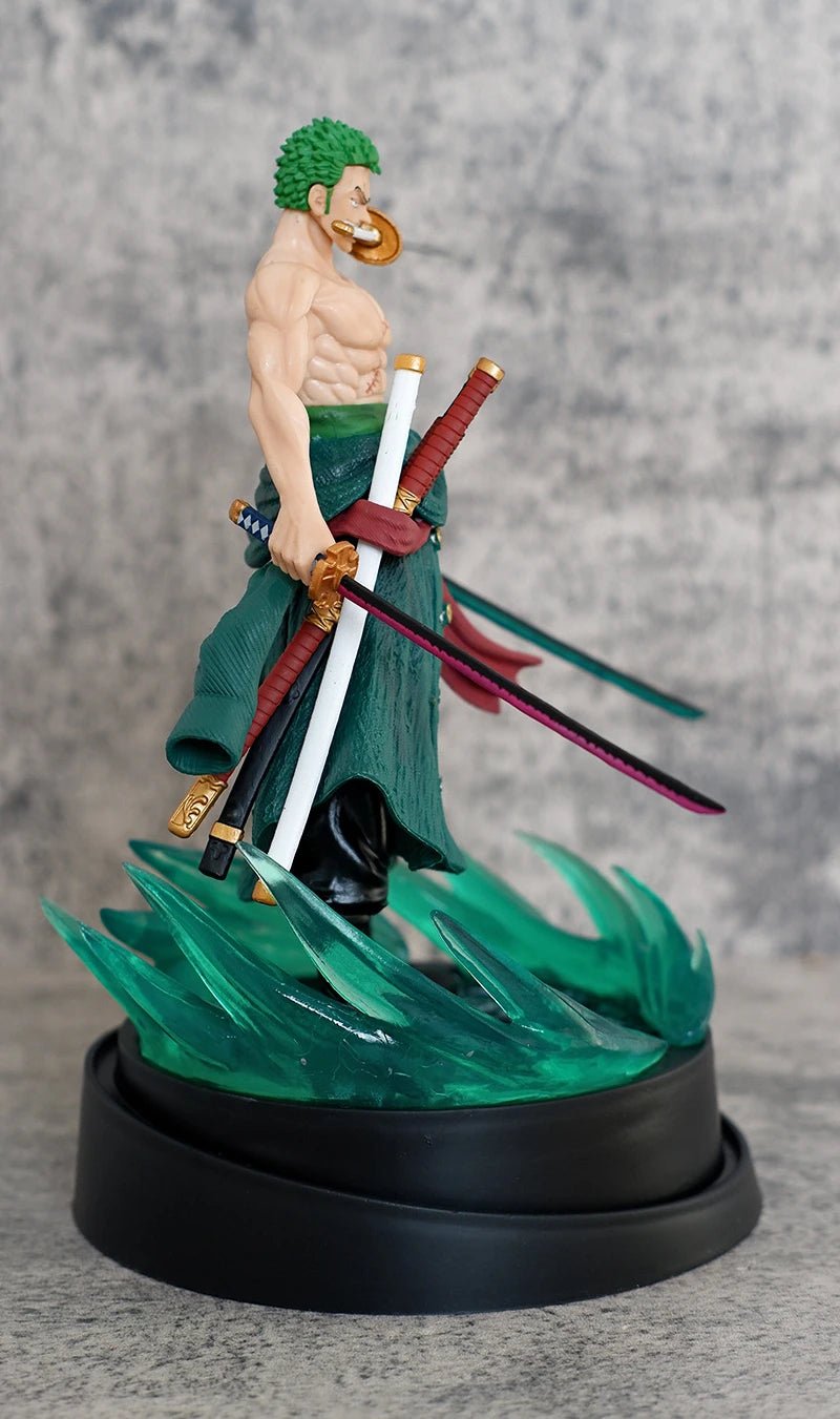 23cm One Piece Roronoa Zoro Figure Zoro Model Pvc Action Figures 2 Heads GK Model Collectible Green Decoration Children Gifts - Kaiju Mafia