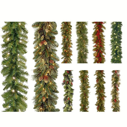 Christmas Pine Vine Garland with Red Berries - Kaiju Mafia