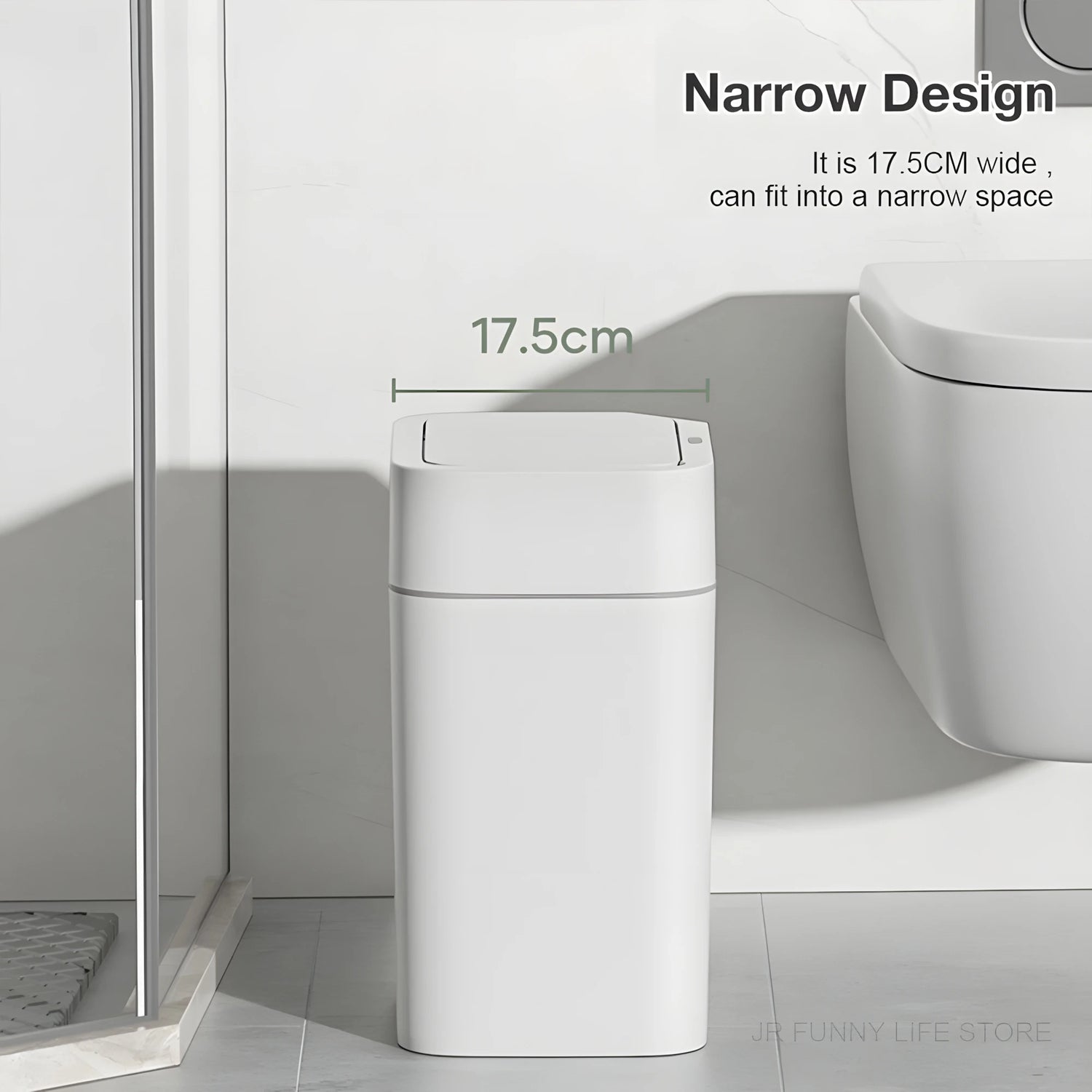 12L+16L Smart Sensor Trash Can Bathroom Anti odor Automatic Trash Bin For Toilet White Electric Wastebasket - Kaiju Mafia
