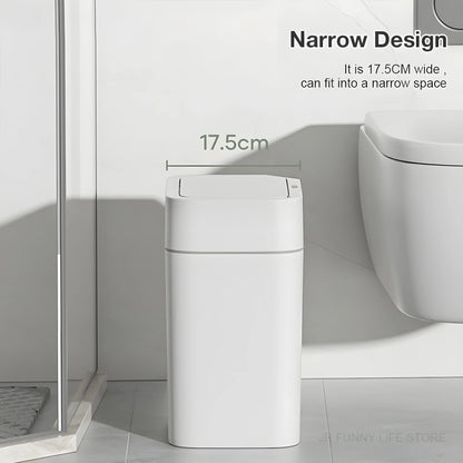 12L+16L Smart Sensor Trash Can Bathroom Anti odor Automatic Trash Bin For Toilet White Electric Wastebasket - Kaiju Mafia