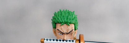 23cm One Piece Roronoa Zoro Figure Zoro Model Pvc Action Figures 2 Heads GK Model Collectible Green Decoration Children Gifts - Kaiju Mafia