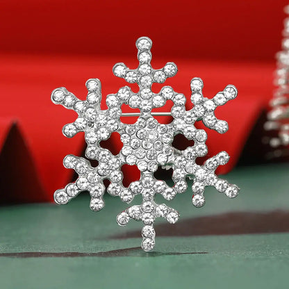 Rhinestone Snowflake Brooch Pins