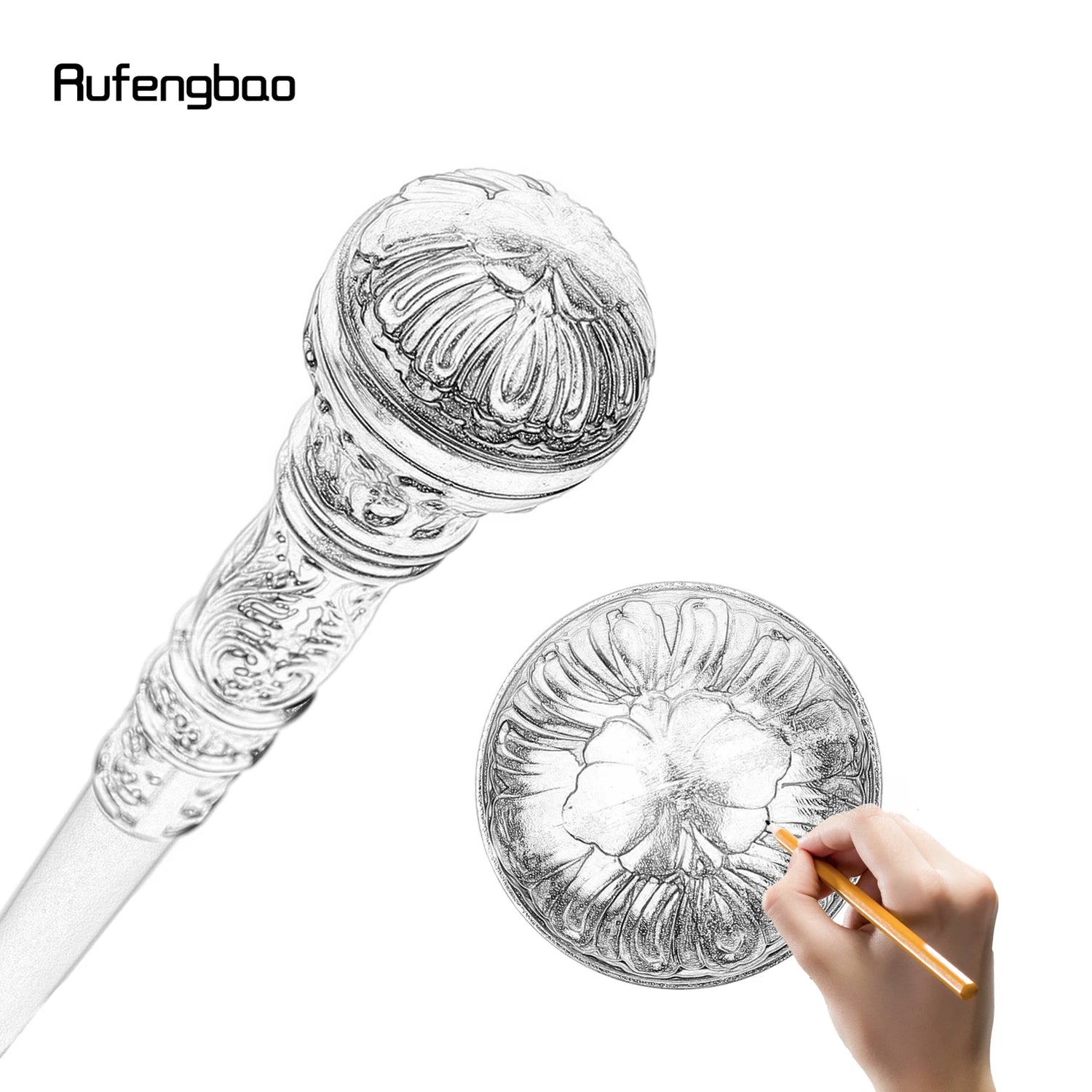 Golden Black Luxury Round Handle Walking Stick with Hidden Plate Self Defense Fashion Cane Plate Cosplay Crosier Stick 93cm - Kaiju Mafia