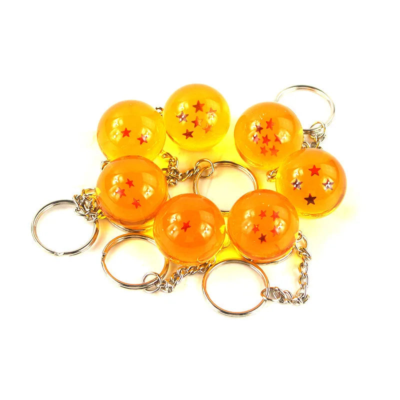 Anime Dragon 1-7 Stars Balls Keychain Charms Gokus Bead Pendant Key Chains Car Keyring Jewelry Cosplay Prop Accessories