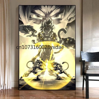 Classic High Quality Hot - blooded Anime Dragon Ball Goku Vegeta HD Poster Picture Living Home Decor Mural Painting Birthday Gifts - Kaiju Mafia