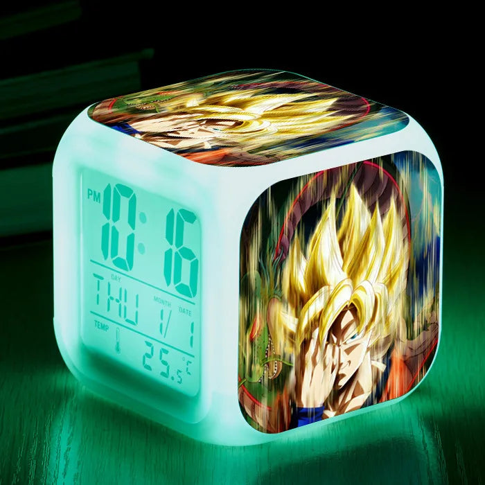 Dragon Ball LED Colorful Alarm Clock Creative Digital Electronic Clock Children&