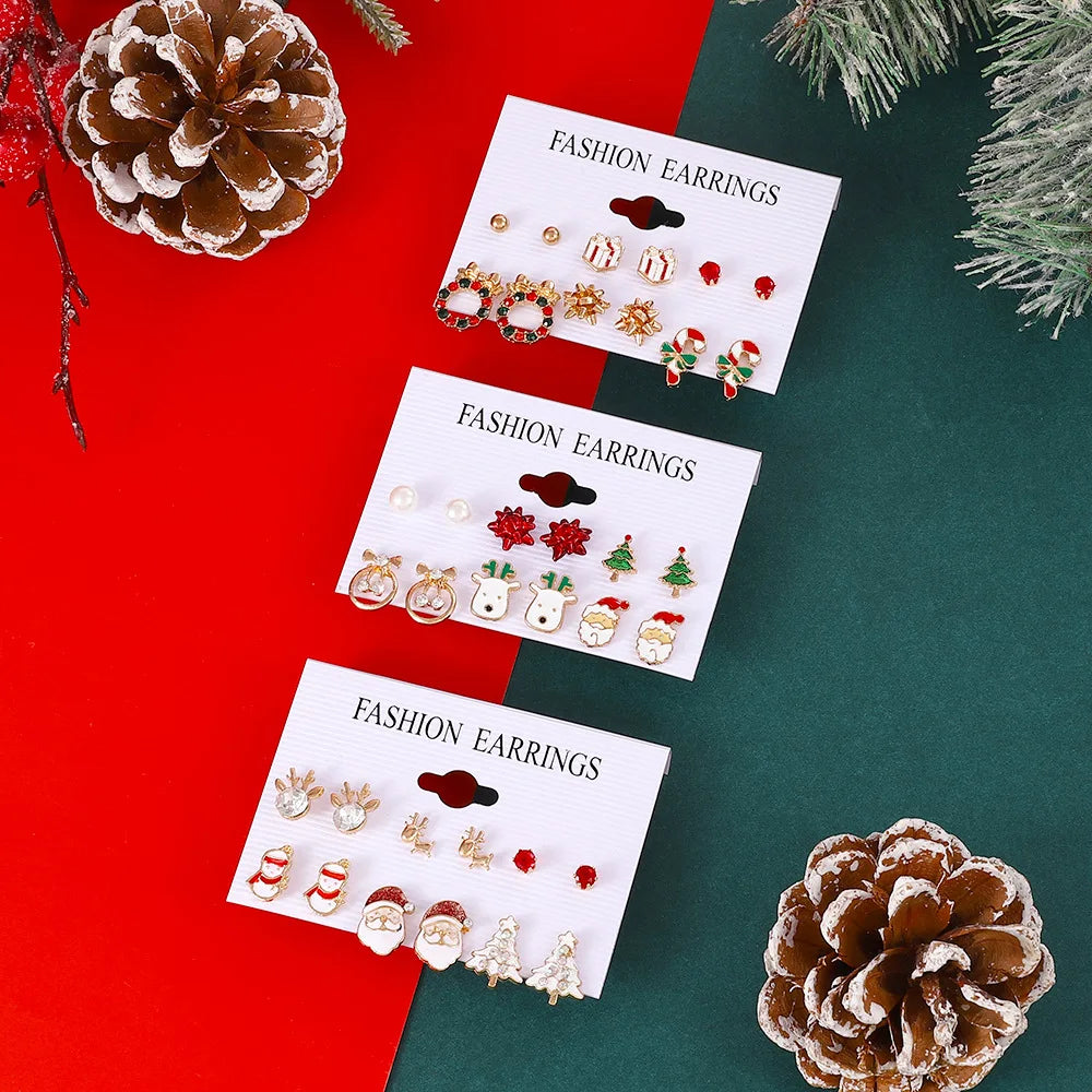 Christmas Earrings Set Women