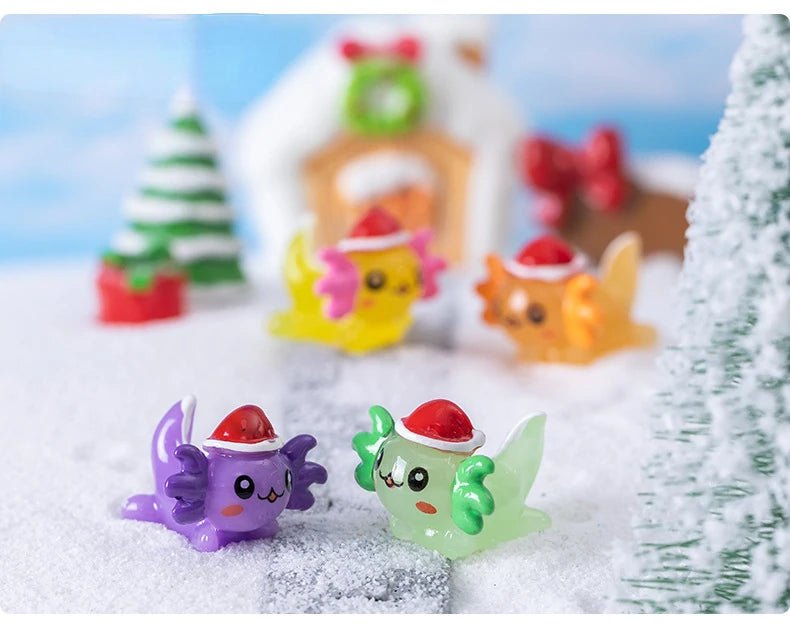 Christmas Axolotl Miniatures - Kaiju Mafia