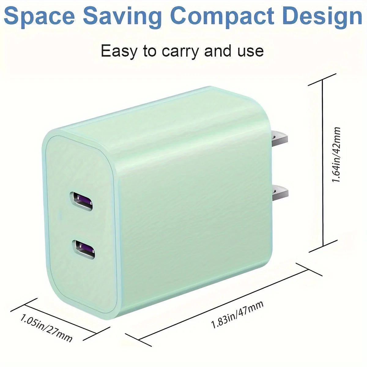 40W Dual Port USB C Fast Charger With 6.6ft Long USB C Charging Cable For iPhone 15 Pro Max/15 Pro/15/15 Plus And Other Devices