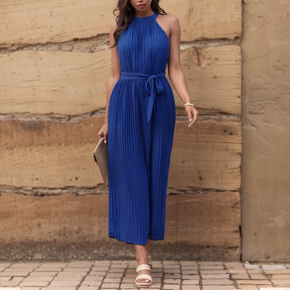 2024 Summer New Arrival Pure Color Halter Jumpsuit Women&