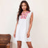 Summer Short Sleeve Fashion Bohemia Knee - Length Skirt Embroider - Kaiju Mafia