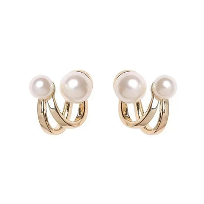 Retro Pearl Stud Earrings