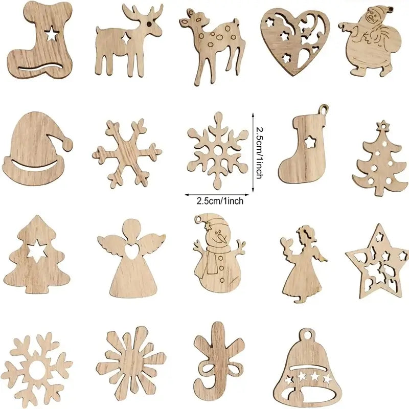 Unfinished Wooden Christmas Ornaments