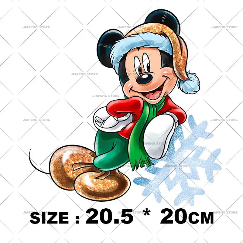 Minnie Mouse Christmas Heat Transfer Vinyl Stickers for Kids Clothes Disney Mickey Decor Print Luxury Iron on Patches on Bag DIY - Kaiju Mafia