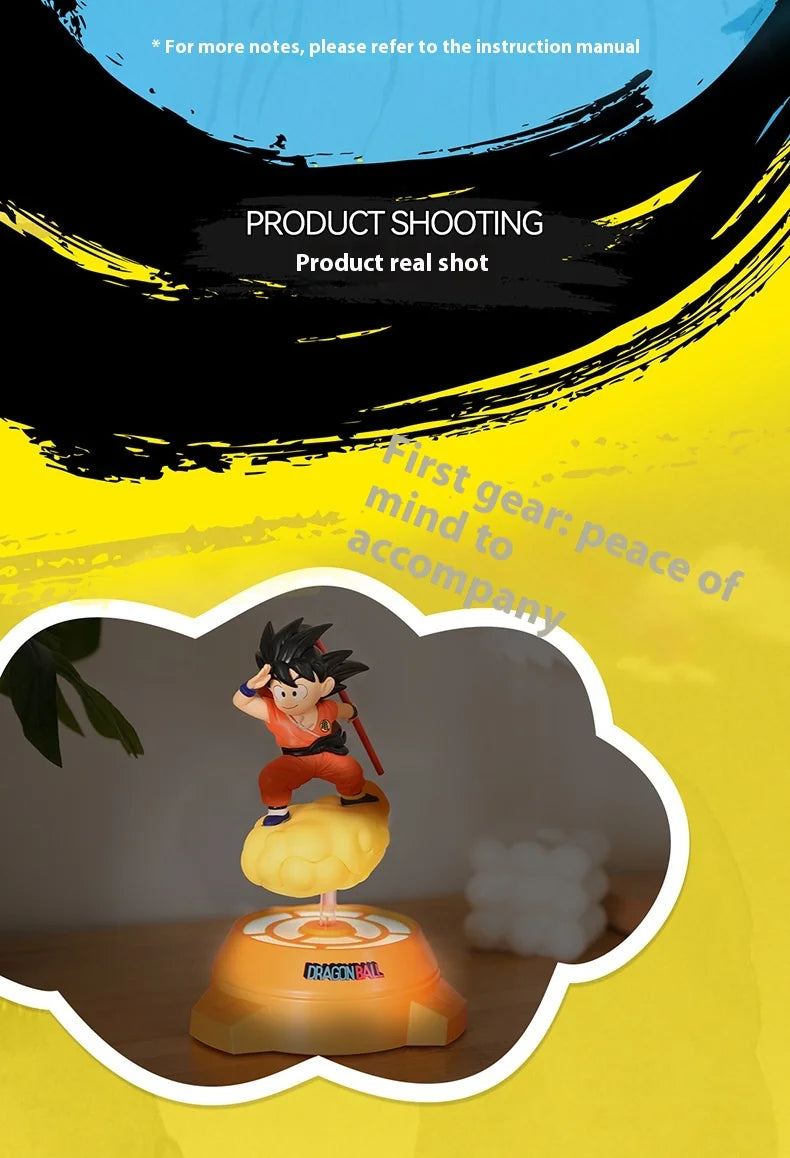 New Original Dragon Ball Anime Figure Goku Figure Rotating Night Light  Room Decoration Surrounding Ornaments Lamp Birthday Gift