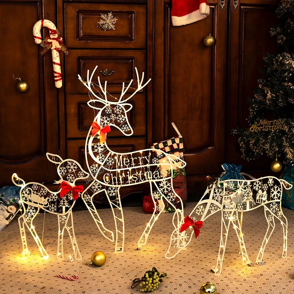 Lighted Reindeer Family Decor - Kaiju Mafia