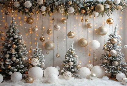 Mehofond Photography Background White Christmas Balloon Pine Tree Xmas Party Kids Family Portrait Decor Backdrop Photo Studio - Kaiju Mafia