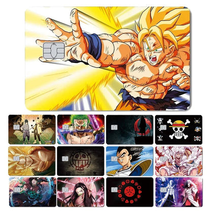 New Cool Anime Dragon Ball Naruto Credit Debit Metro Card Sticker Skin Film Front Side Small Chip Large Chip - Kaiju Mafia
