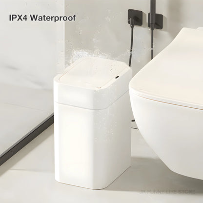 12L+16L Smart Sensor Trash Can Bathroom Anti odor Automatic Trash Bin For Toilet White Electric Wastebasket - Kaiju Mafia
