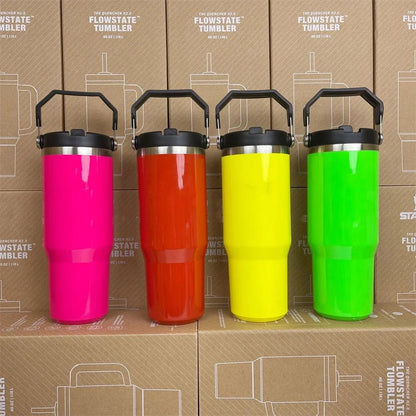 For Stanley Cup 30oz Iceflow Tumbler with Handle Stainless Steel Vacuum Insulated Car Mug Thermal Iced Travel Cup - Kaiju Mafia