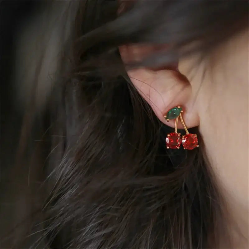 Red Cherry Crystal Earrings